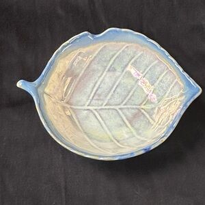 Kotobuki Blue Leaf Ceramic Dish from Japan